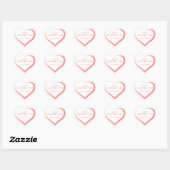 Rustic Wood Valentijn Day Roze hart met naam Hart Sticker (Vel)