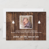 Rustic Wood | Verticale kerstfoto Merry | Feestdagenkaart (Achterkant)