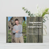 Rustic Wood Vier Afstuderen voor fotoscripts Aankondiging (Staand voorkant)