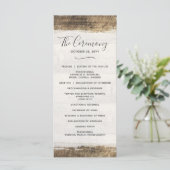 Rustic Wood Vintage Country Programme de mariage p (Debout devant)