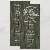 Rustic Wood Vintage White Dove Wedding Programme (Devant / Derrière)