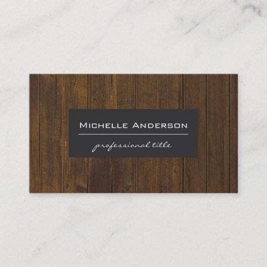 Rustic Wood Visitekaartje (Voorkant)