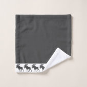 Rustic Wood Walking Moose Charcoal Grey (Gant de toilette)