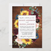 Rustic Wood Waterverf gemengd Lijst bruiloft Kaart (Voorkant)