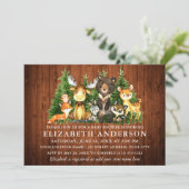 Rustic Wood Waterverf Woodland Animals Shower Kaart (Staand voorkant)