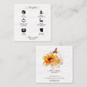Rustic Wood Waterverf Zonnebloem Vierkante Visitekaartje (Voorkant / Achterkant)