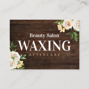Rustic Wood Waxing Aftercare Card Visitekaartje