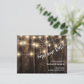 Rustic Wood Weddenschap Save the Date Aankondigingskaart (Staand voorkant)