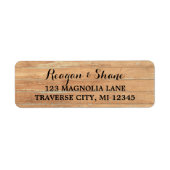 Rustic Wood Wedding Address Etiket (Voorkant)