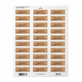 Rustic Wood Wedding Address Etiket (Full Sheet)
