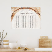 Rustic Wood Wedding Alfabetisch op achternaam Poster (Keuken)