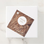 Rustic Wood Wedding Bedankjes Labels (In situ)