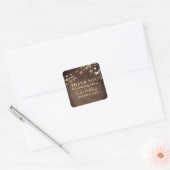 Rustic Wood Wedding Bedankt Vierkante Sticker (Envelop)