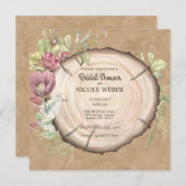 Rustic Wood Wedding Bridal Shower Kaart (Voorkant / Achterkant)