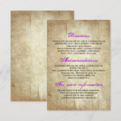 Rustic Wood Wedding Details - Informatie Informatiekaartje (Voorkant / Achterkant)