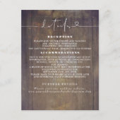 Rustic Wood Wedding Details Informatiekaartje (Voorkant)