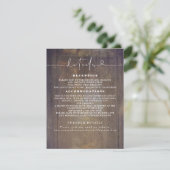 Rustic Wood Wedding Details Informatiekaartje (Staand voorkant)