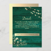Rustic Wood Wedding Details Website Kaart (Voorkant / Achterkant)