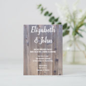 Rustic Wood Wedding Invitations Kaart (Staand voorkant)