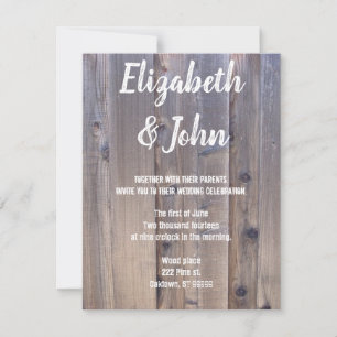 Rustic Wood Wedding Invitations Kaart