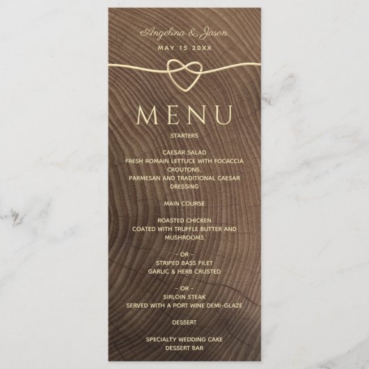 Rustic Wood Wedding Menu (Voorkant)