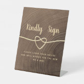 Rustic Wood Wedding Pedestal Sign Reclamebord Met Voetstuk (Voorkant)