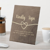 Rustic Wood Wedding Pedestal Sign Reclamebord Met Voetstuk (Insitu)