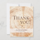 Rustic Wood Wedding Photo Bedankkaart (Voorkant)