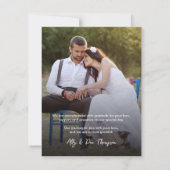 Rustic Wood Wedding Photo Bedankkaart (Achterkant)