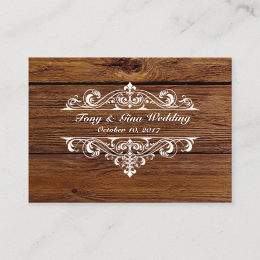 Rustic Wood Wedding RSVP-kaart Informatiekaartje (Voorkant)