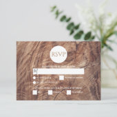 Rustic Wood Wedding RSVP-kaarten RSVP Kaartje (Staand voorkant)
