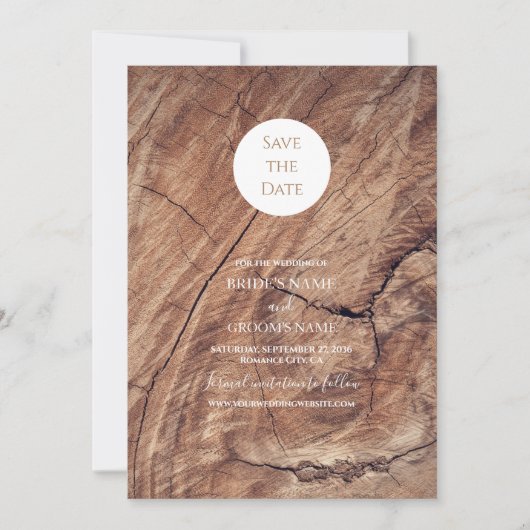 Rustic Wood Wedding Save The Date (Voorkant)