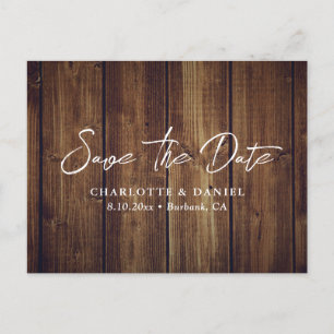 Rustic Wood Wedding Save the Date Briefkaart