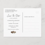 Rustic Wood Wedding Save the Date Briefkaart (Achterkant)