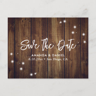 Rustic Wood Wedding Save the Date Briefkaart