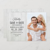 Rustic Wood Wedding Save the Date Decoupage (Voorkant / Achterkant)