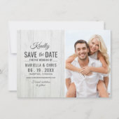 Rustic Wood Wedding Save the Date Decoupage (Voorkant)