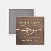 Rustic Wood Wedding Save the Date Invitation Magne Magneet (Voorkant / Achterkant)