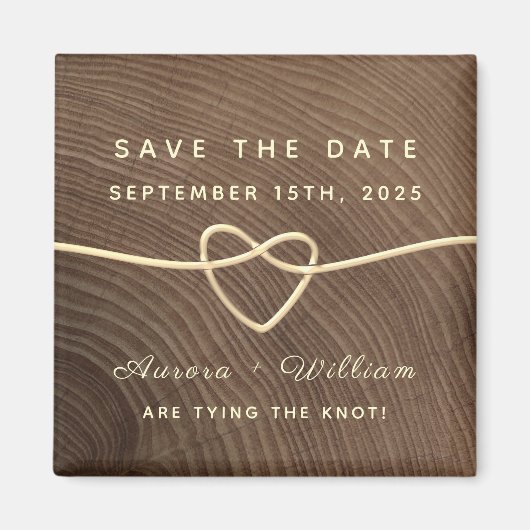 Rustic Wood Wedding Save the Date Invitation Magne Magneet (Voorkant)