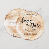 Rustic Wood Wedding Save the date met website Kaart (Voorkant / Achterkant)