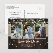 Rustic Wood Wedding Save the Date Photo Briefkaart (Voorkant / Achterkant)