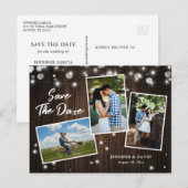 Rustic Wood Wedding Save the Date Photo Briefkaart (Voorkant / Achterkant)