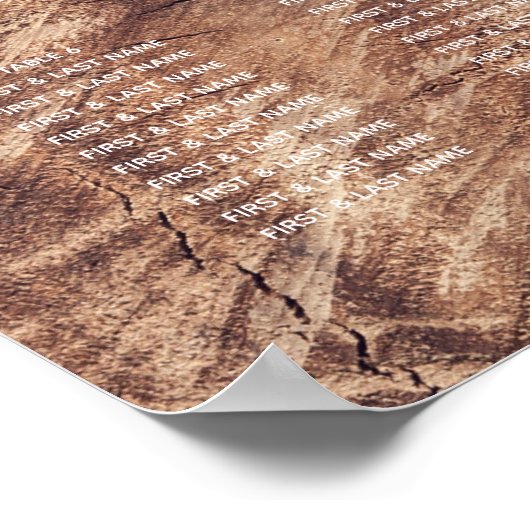 Rustic Wood Wedding Seating Chart Poster (Hoek)