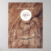 Rustic Wood Wedding Seating Chart Poster (Voorkant)