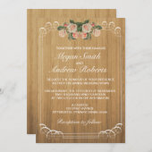 Rustic Wood Wedding Uitnodiging (Voorkant / Achterkant)