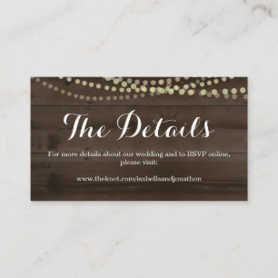 Rustic Wood Wedding Website Enclosure Kaart