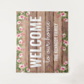 Rustic Wood Welkom bij ons persoonlijk Wandkleed (Voorkant)