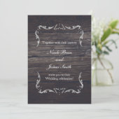 Rustic Wood Western Elegance Romantic Wedding Kaart (Staand voorkant)