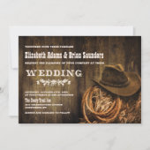 Rustic Wood Western Wedding Kaart (Voorkant)