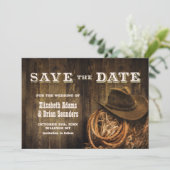 Rustic Wood Western Wedding Save The Date (Staand voorkant)
